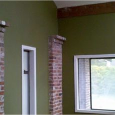 green interior accent wall